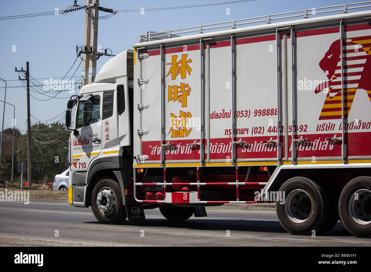Chiangmai, Thailand February 7 2019 Truck of Nim See Seng Transport