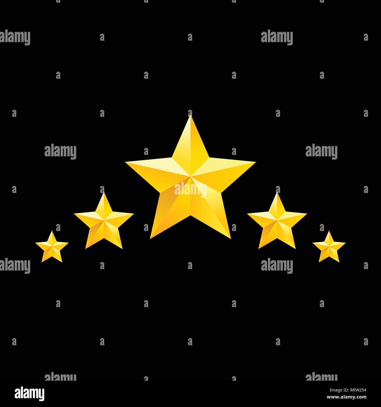 Golden star symbols. Vector yellow elements for design Stock Vector