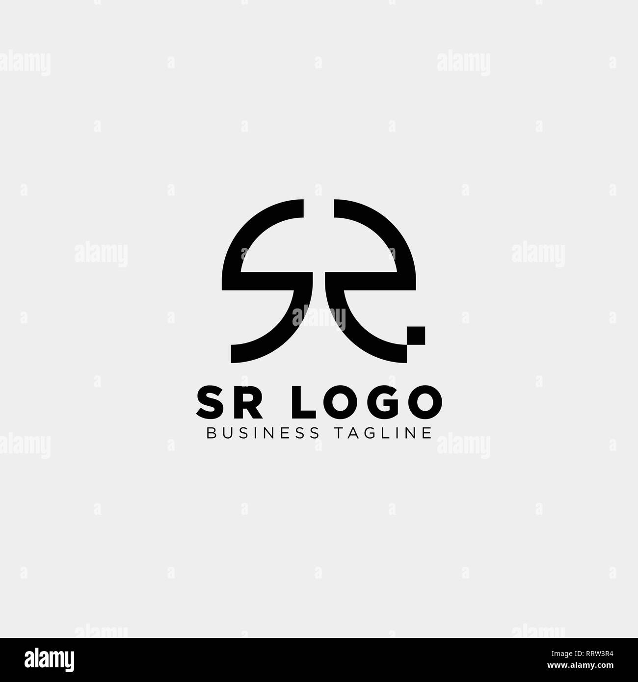SR letter initial business logo template vector illustration icon element isolated - vector Stock Vector