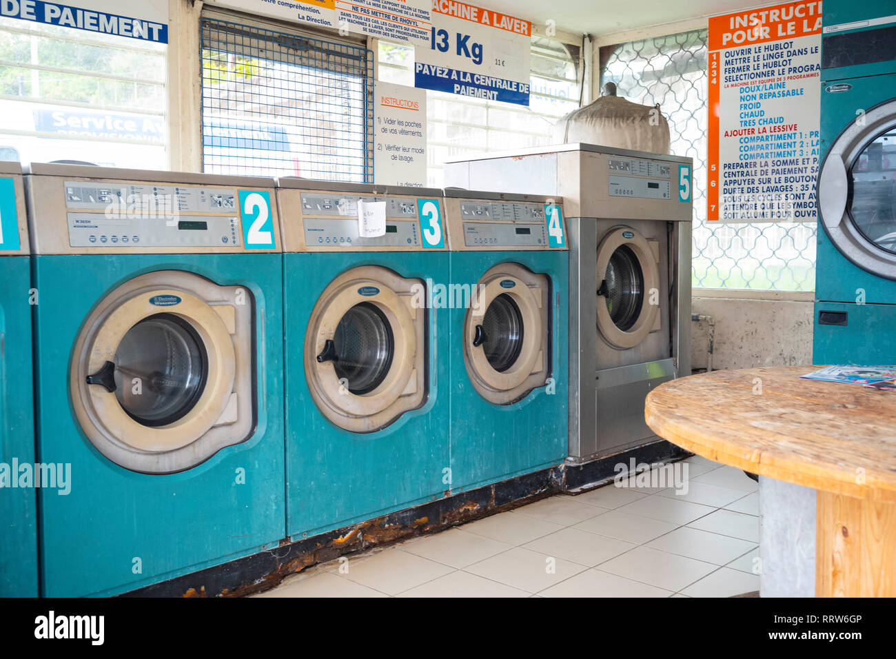 A laundromat in Le Marin, Martinique, French Antilles Stock Photo Alamy