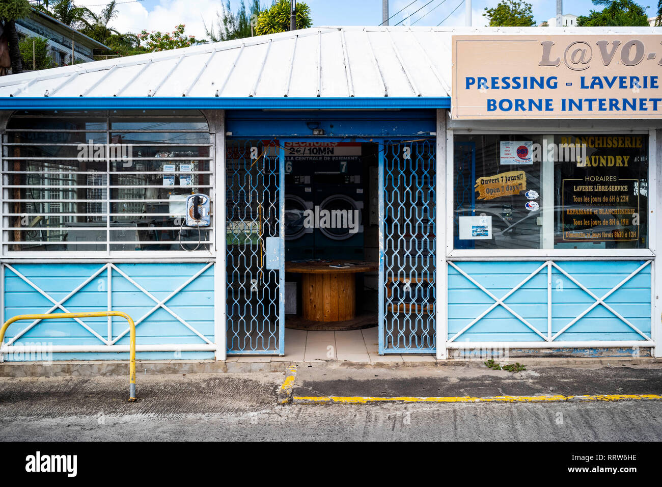A laundromat in Le Marin, Martinique, French Antilles Stock Photo Alamy