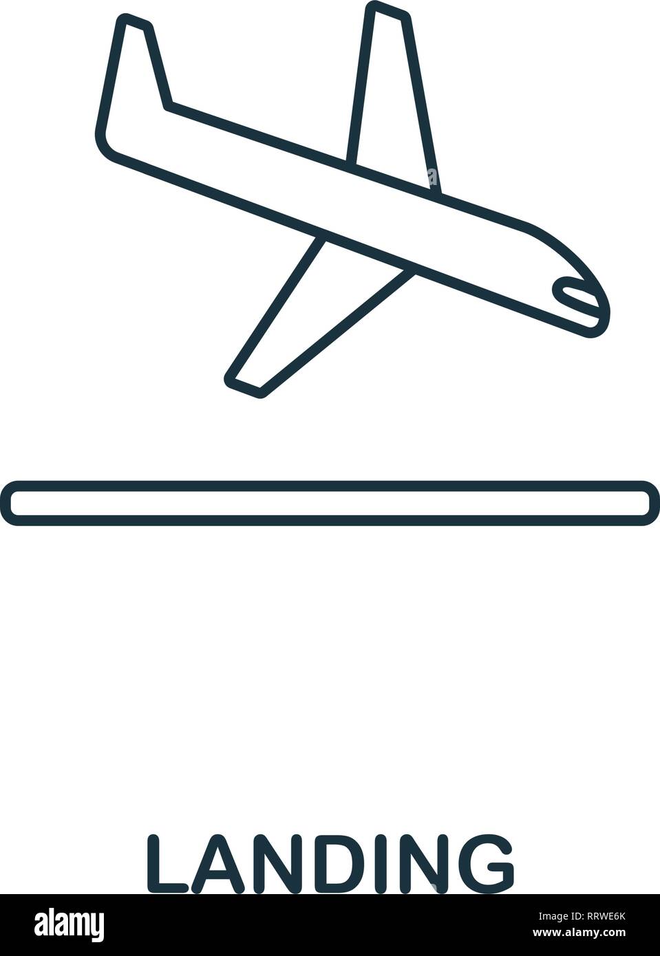 Landing icon. Outline thin line style from airport icons collection. Pixel  perfect Landing icon for web design, apps, software, print usage Stock  Vector Image \u0026 Art - Alamy, image size:959x1390