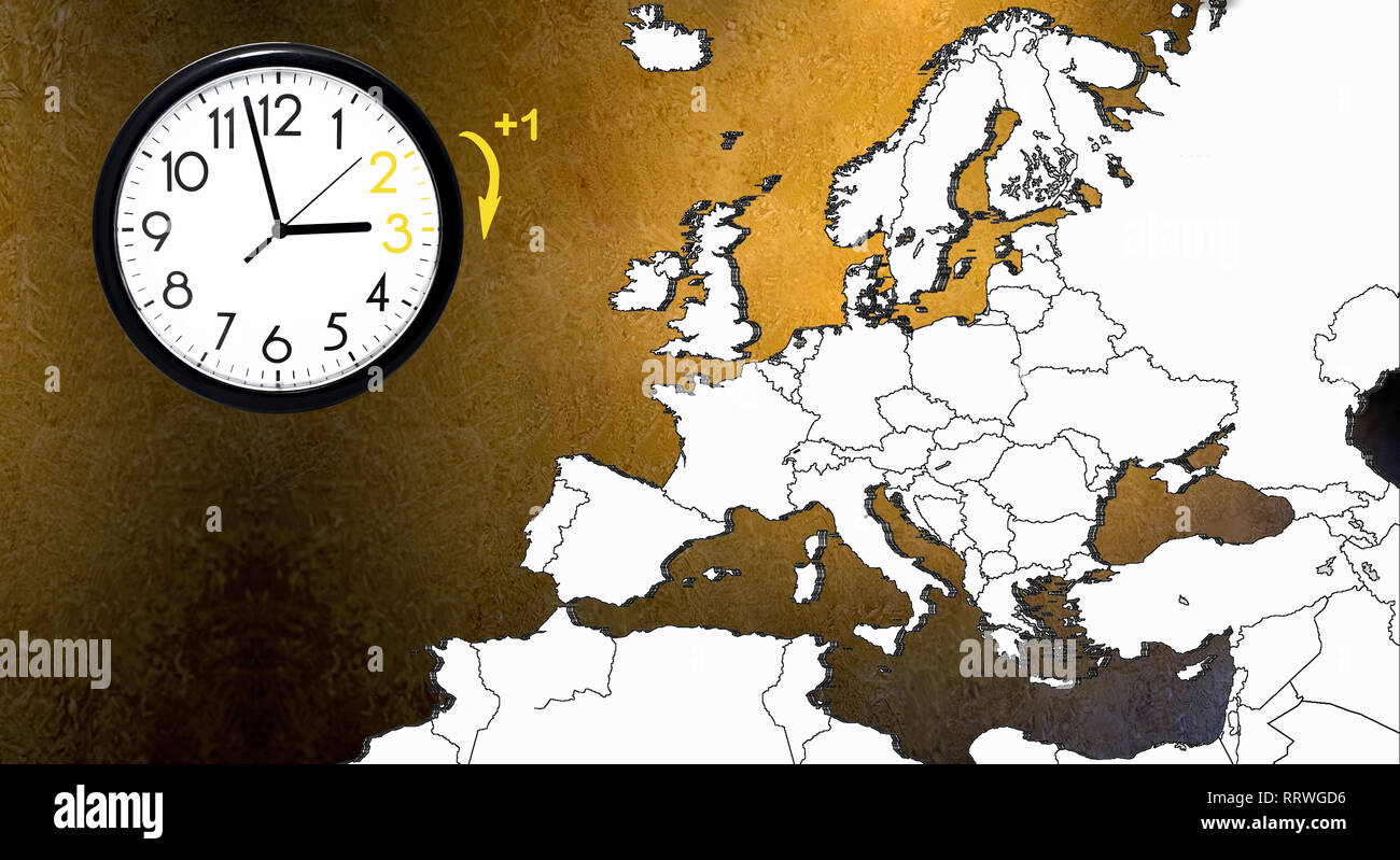 Daylight Saving Time. DST. Wall Clock going to winter time. Turn time ...