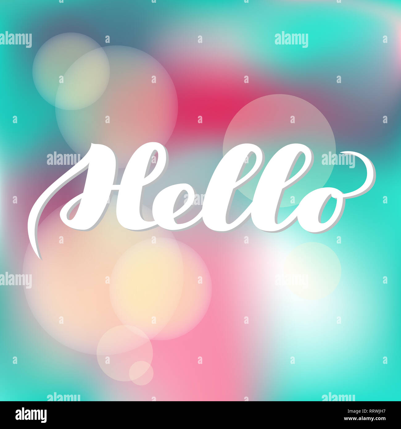 Hello Backround Quote Hello. hand drawn brush lettering on colorful background. Motivational ...