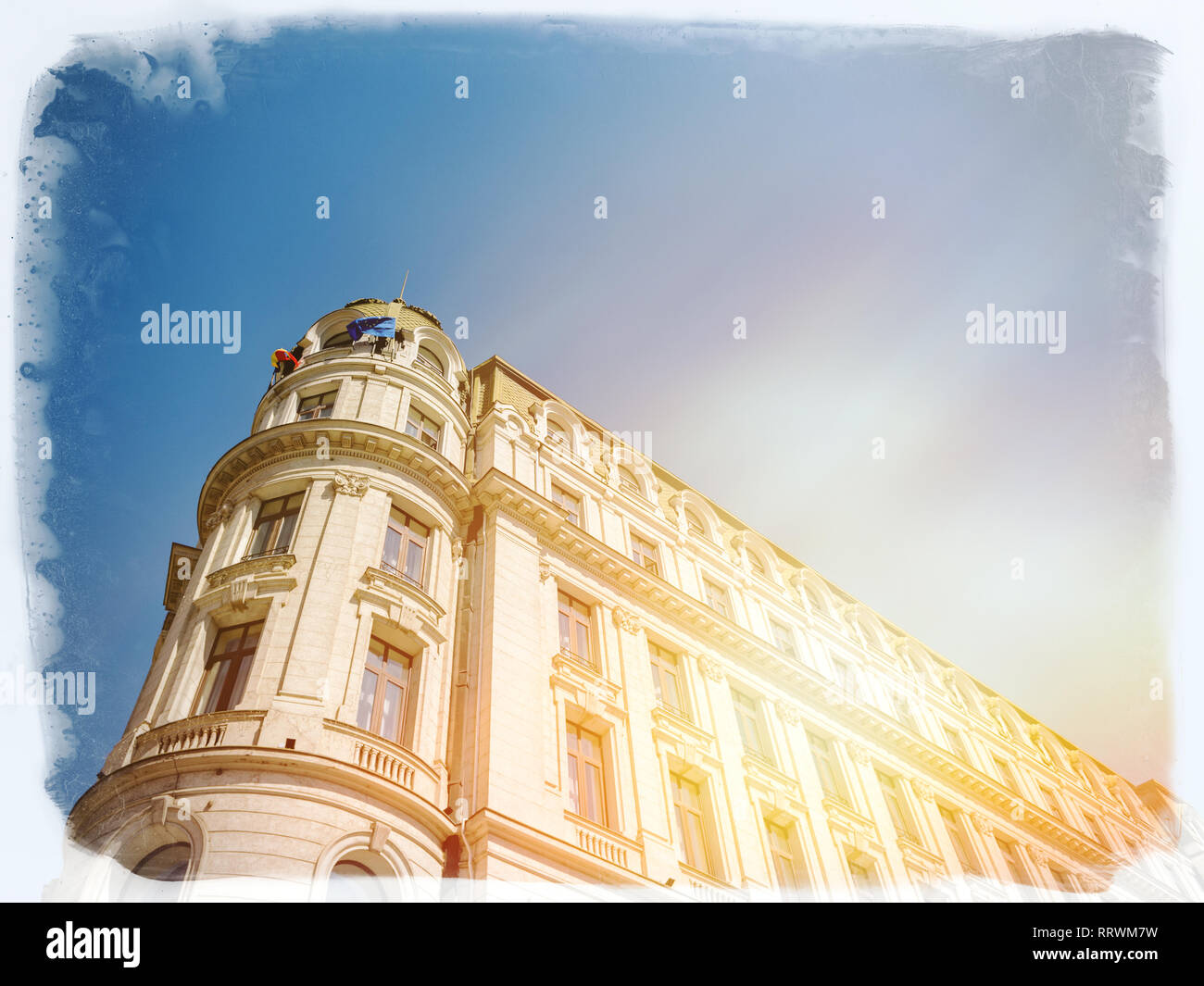 Architectural heritage corner building in Bucharest, Romania real