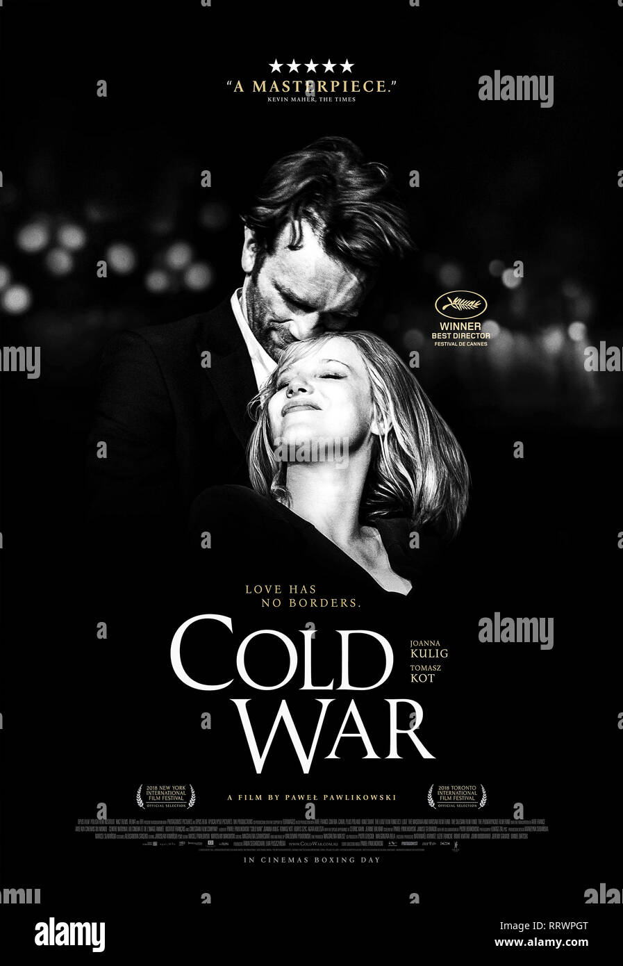 Cold War (Zimna wojna) (2018) directed by Pawel Pawlikowski and starring Joanna Kulig, Tomasz Kot and Borys Szyc. Stock Photo