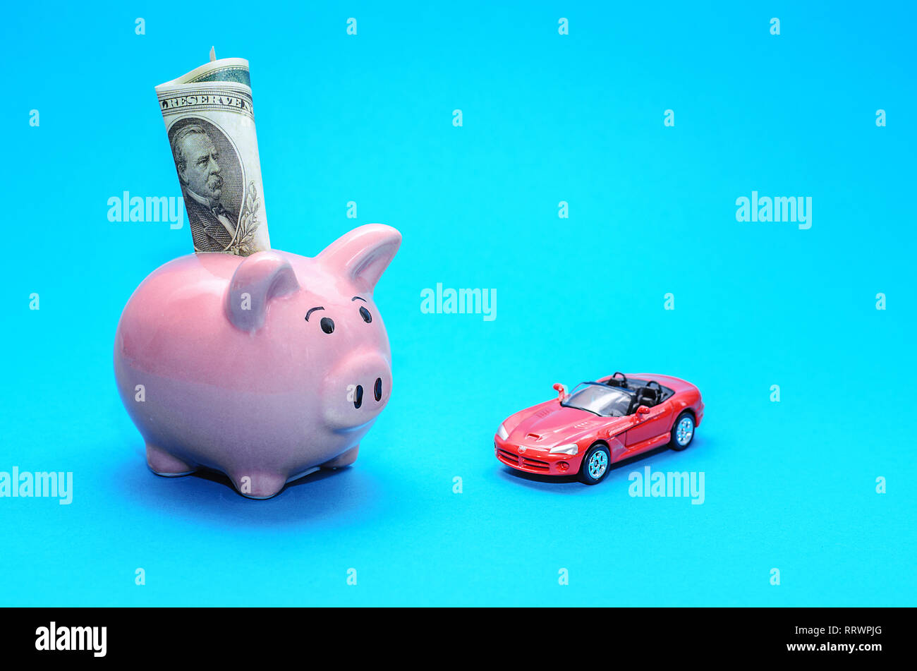 saving for a car piggy bank