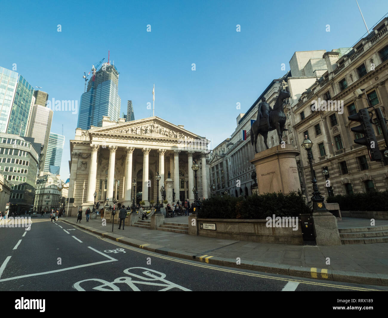 The Royal Exchange, now a boutique shopping centre, London, England. Stock Photo