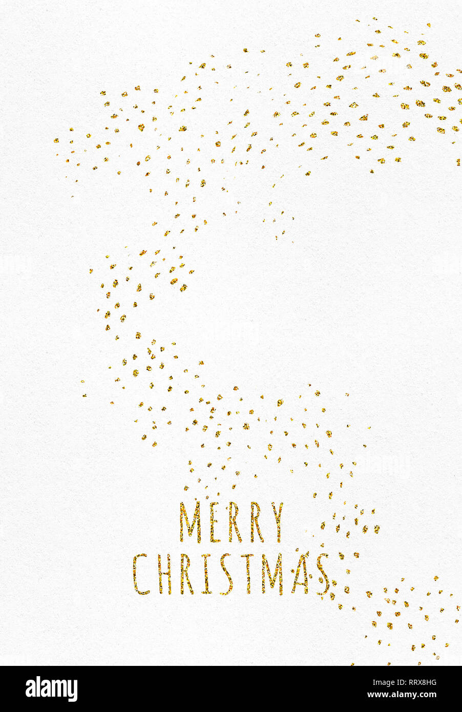 Ready to print greeting postcard. Postcard with beautiful gold glitter