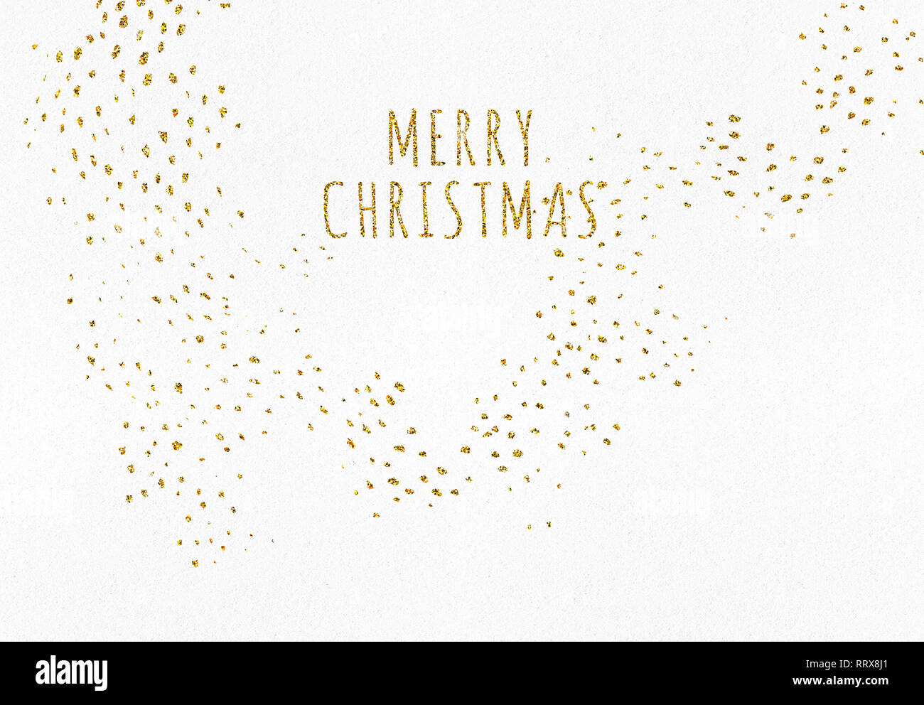Ready to print greeting postcard. Postcard with beautiful gold glitter