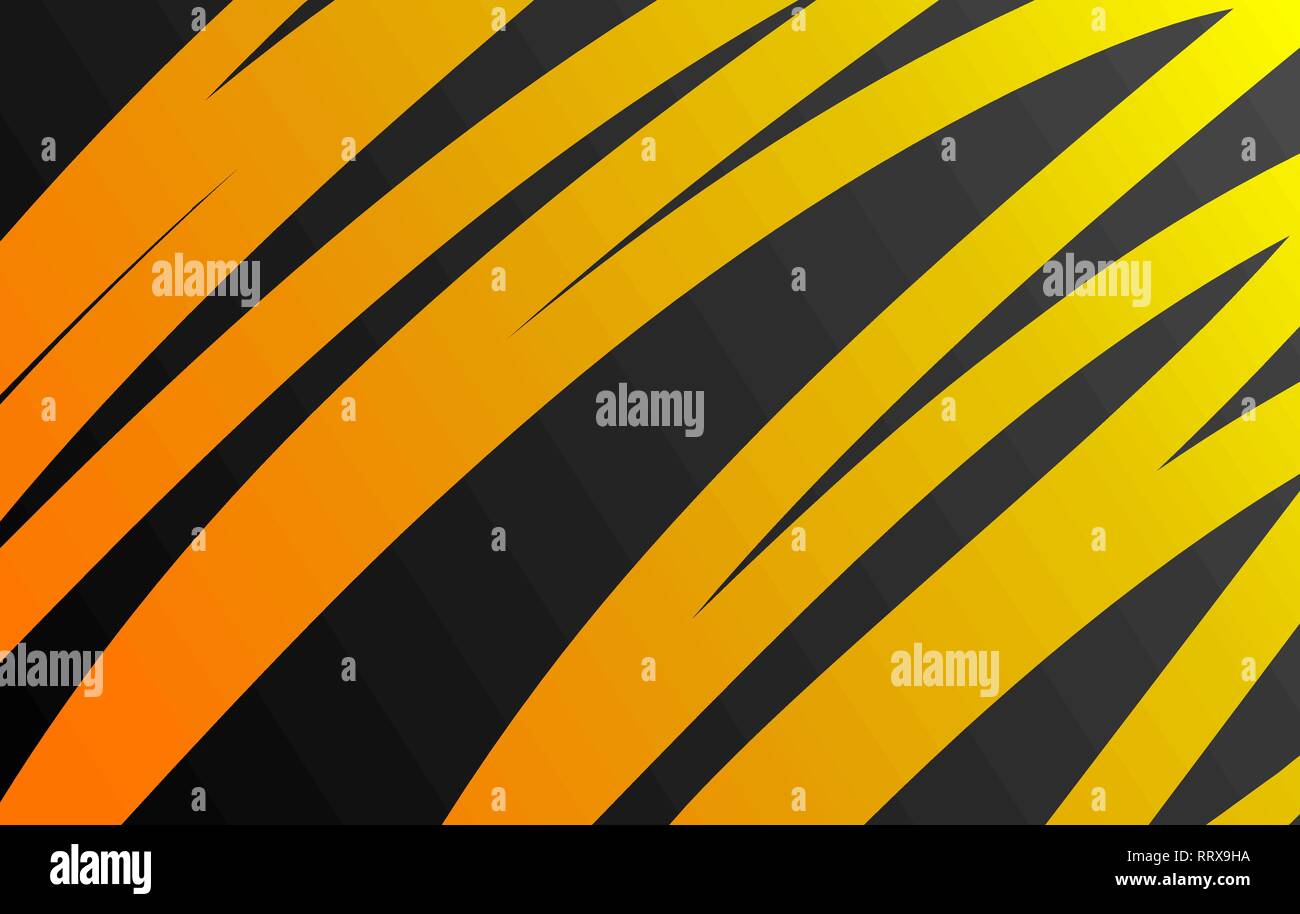 Orange vector background curve orange lines on dark space overlap layer graphic for text message modern artwork design. Stock Vector