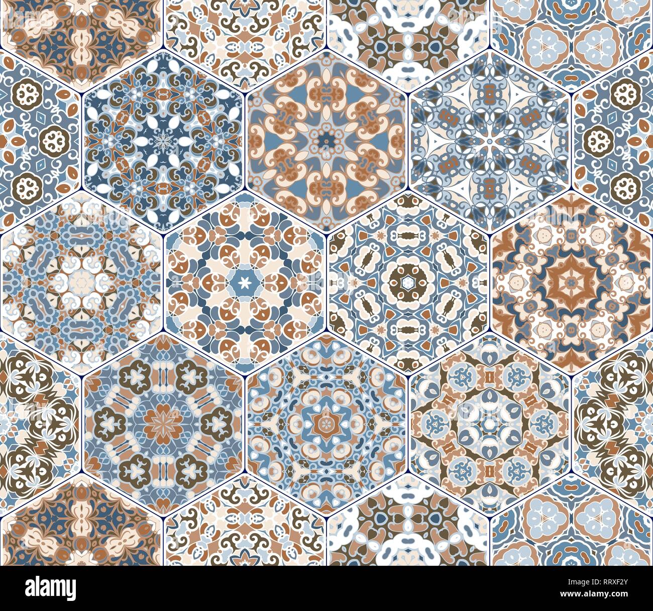Set Of Vector Seamless Arabic Patterns Collection Of Hexagonal
