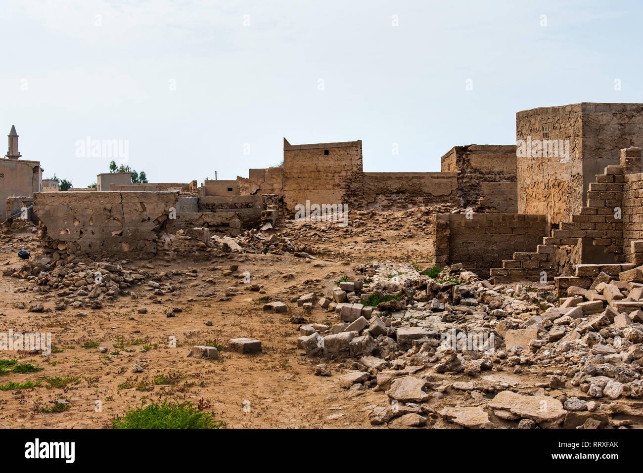 Al Jazirah al Hamra heritage old village ruins in the UAE Stock Photo