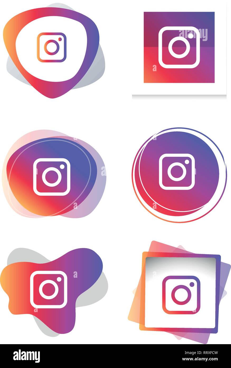 instagram icon logo collection set Social media Vector Illustrator Stock Vector