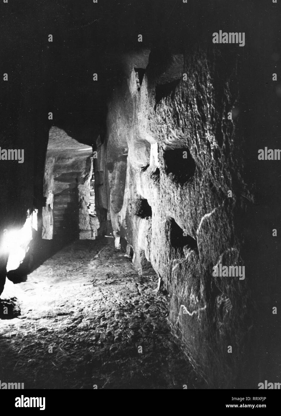 Italien - Italy, Italia, Rome, Roma, catacombs, catacomba Italien, Rom, Katakomben, Gräbergang Stock Photo