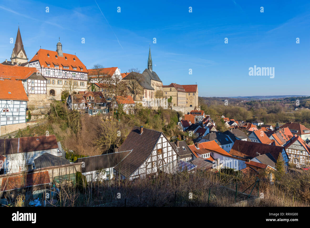 Traditional halftimbered houses in the Hanseatic City Warburg, Germany