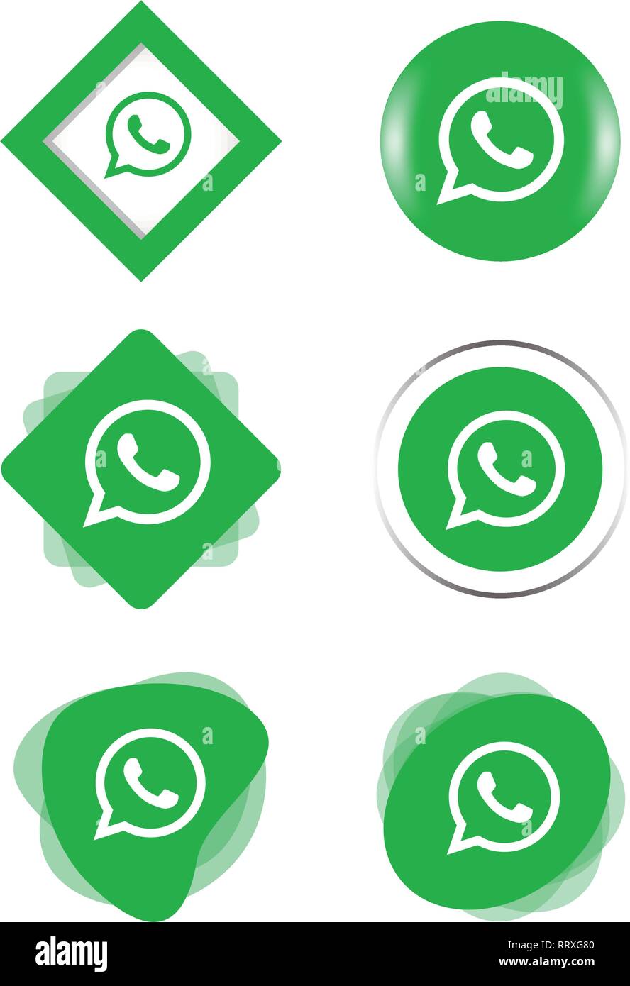 whatsapp  whats app icon logo collection set Social media Vector Illustrator Stock Vector
