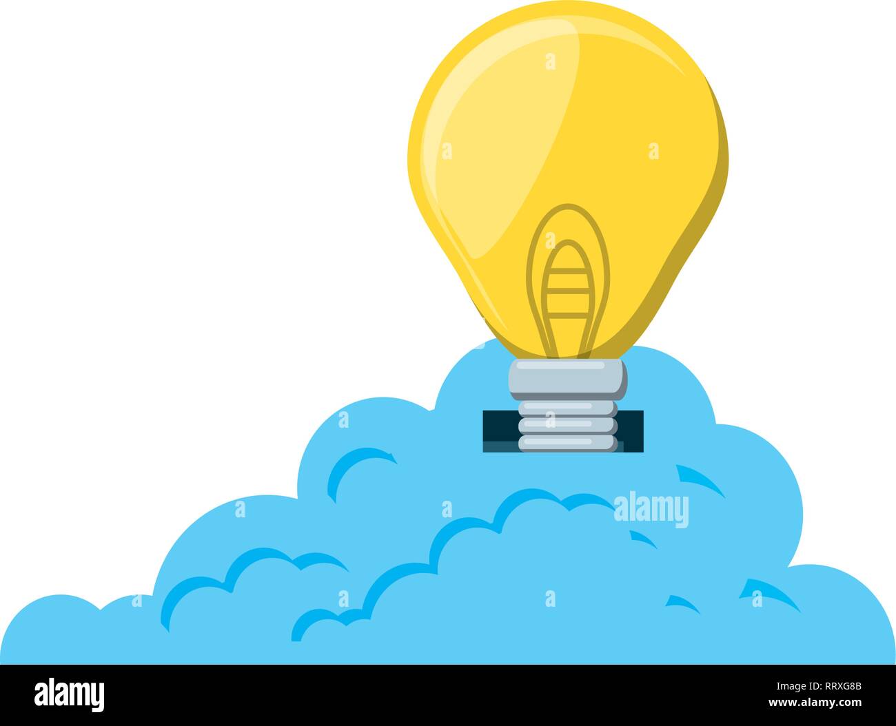 cloud computing with light bulb vector illustration design Stock Vector ...
