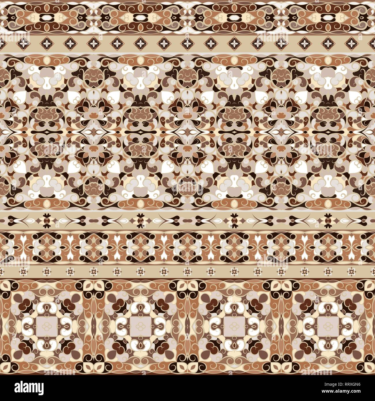 Seamless ethnic patterns for border. Repeated oriental motif for fabric ...