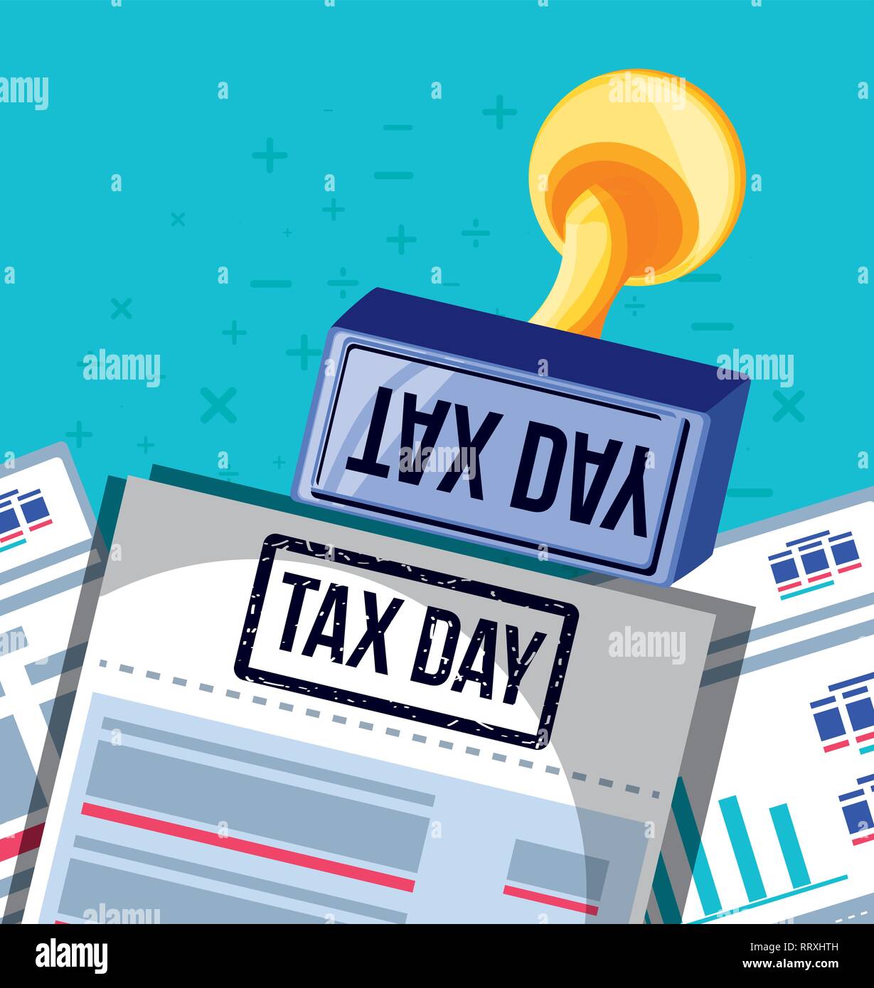 tax day with voucher and set icons vector illustration design Stock ...