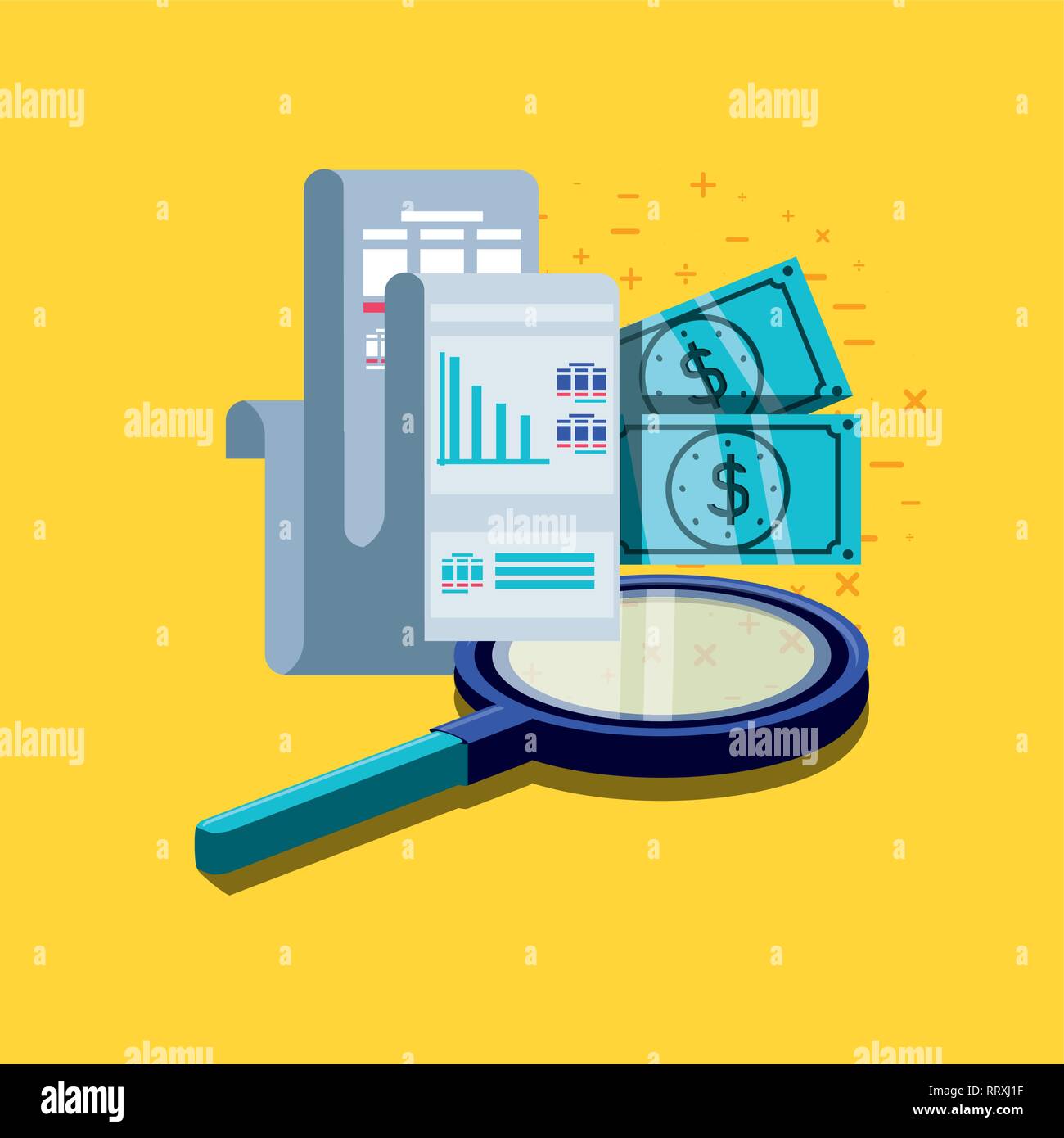 tax day with voucher and set icons vector illustration design Stock ...