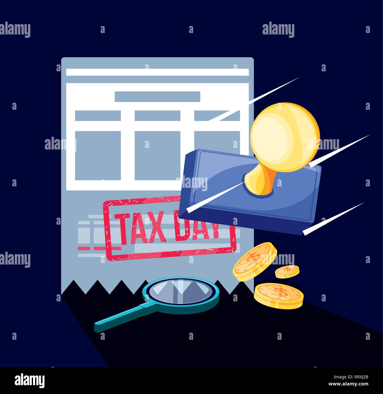 tax day with voucher and set icons vector illustration design Stock ...
