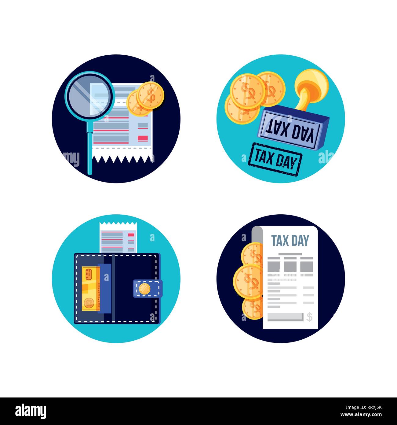 set icons of tax day vector illustration design Stock Vector Image ...