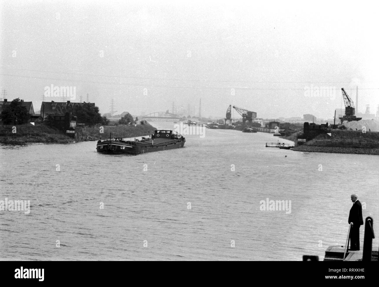 Germany - Deutschland ca. 1950er, Essen, Stadthafen, Rhein-Herne-Kanal Stock Photo