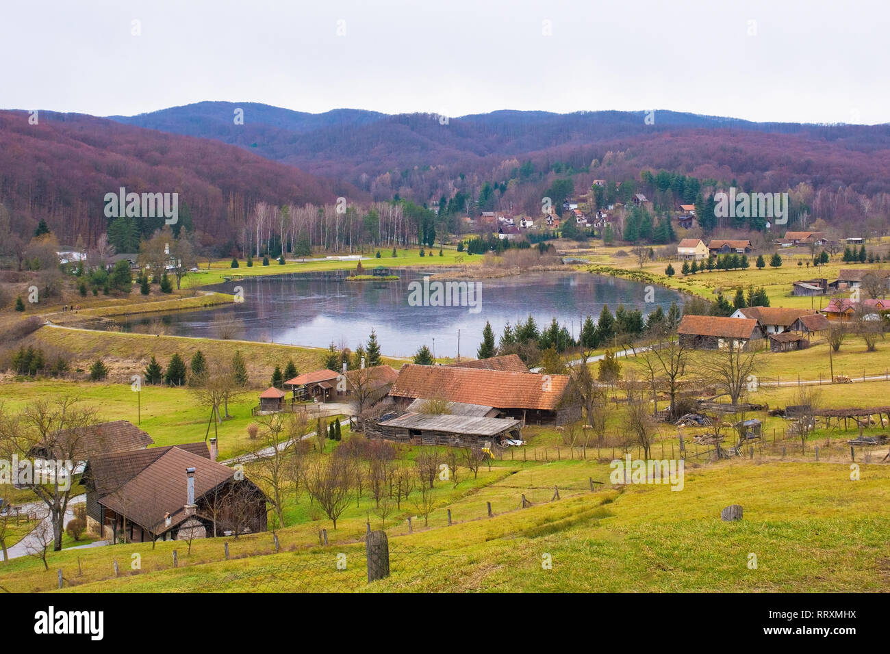 The winter landscape around Podgaric in Bjelovar-Bilogora County, central Croatia Stock Photo