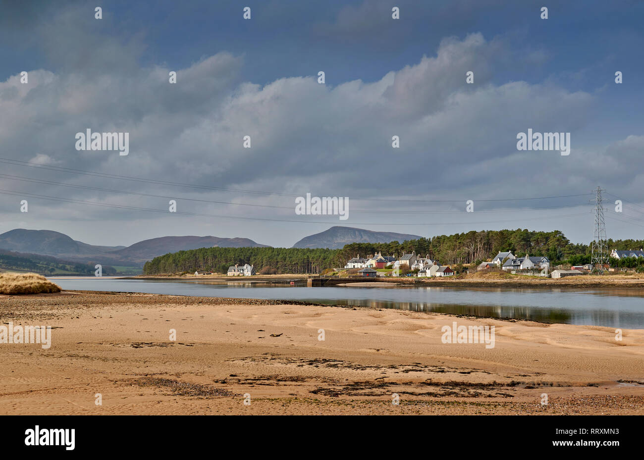 COUL LINKS EMBO SCOTLAND BEACH AT THE END OF THE LINKS THE MOUTH OF THE