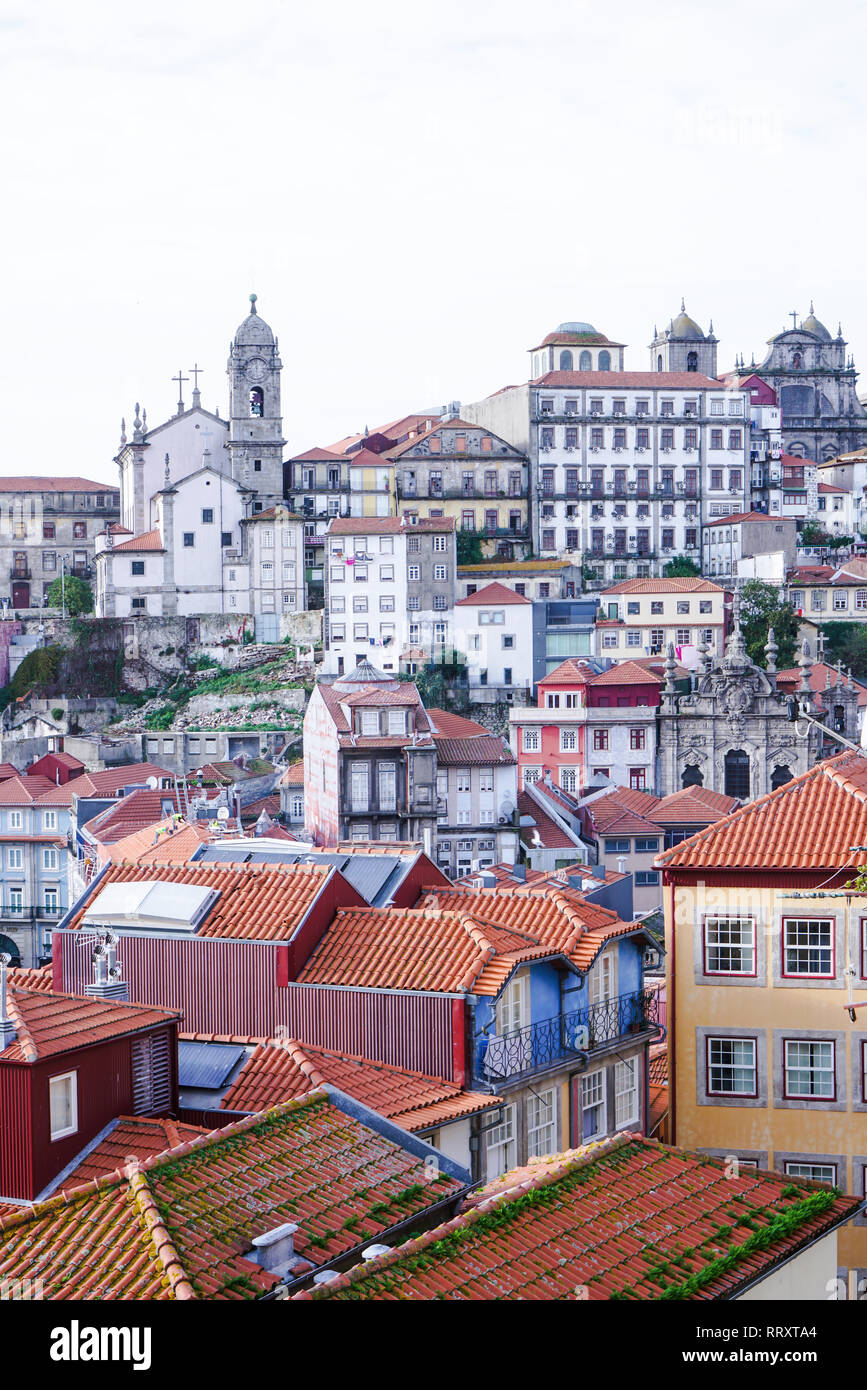 Porto, Portugal - December 2018: View from Miradouro da Rua das Aldas