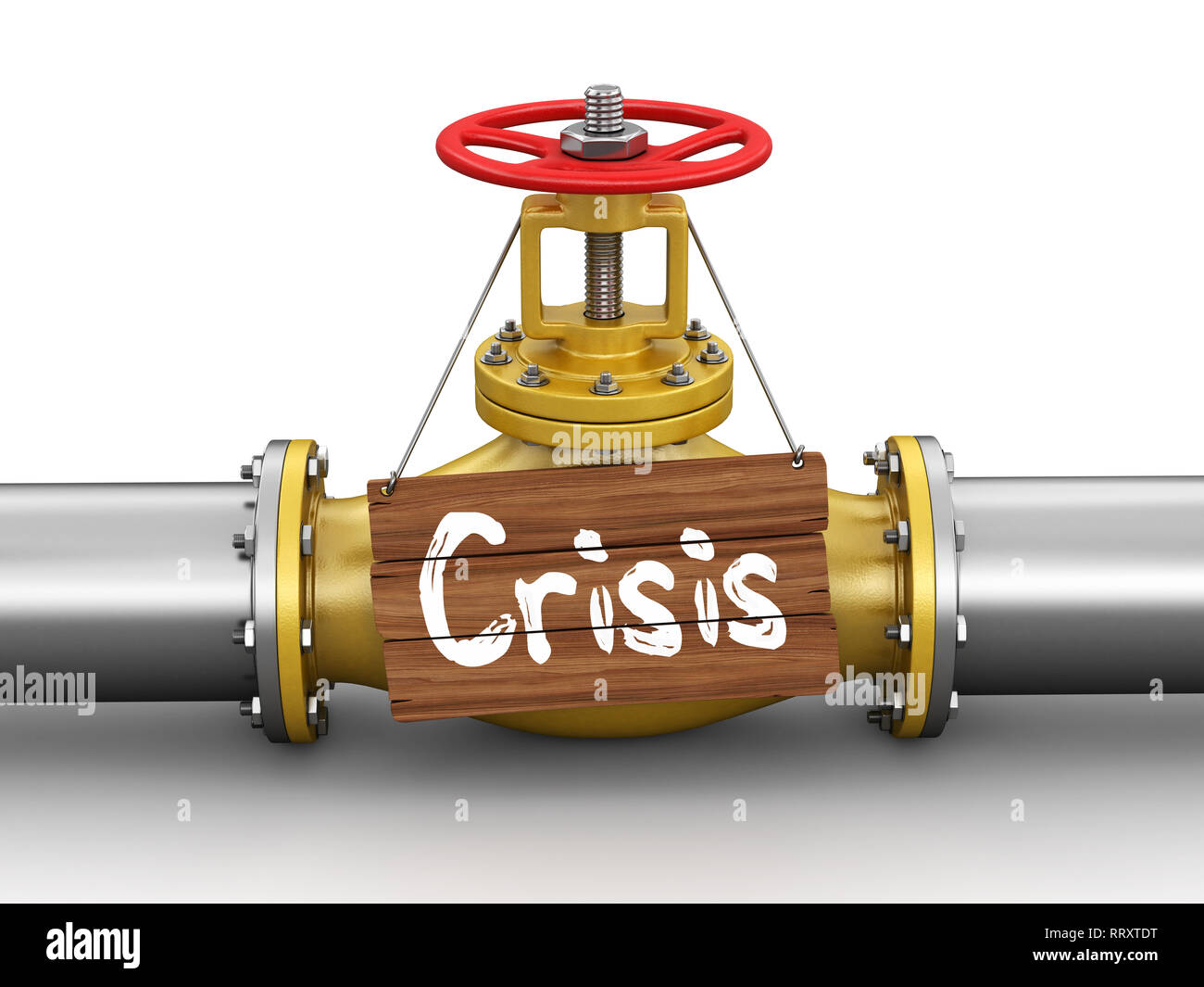 Pipeline with Crisis. Image with clipping path Stock Photo