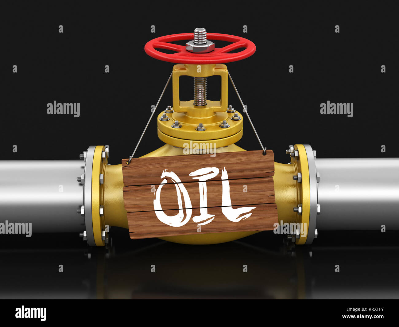 Pipeline with Oil. Image with clipping path Stock Photo