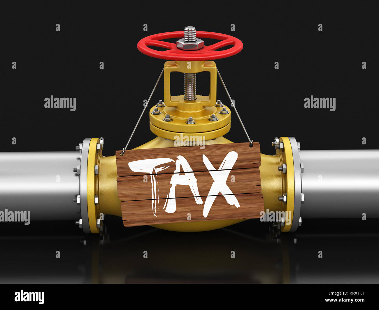 Pipeline with TAX. Image with clipping path Stock Photo