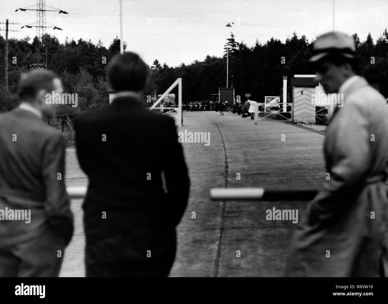 Germany - Zonengrenze' 1948: Grenze zwischen BRD und DDR bei Helmstedt Stock Photo