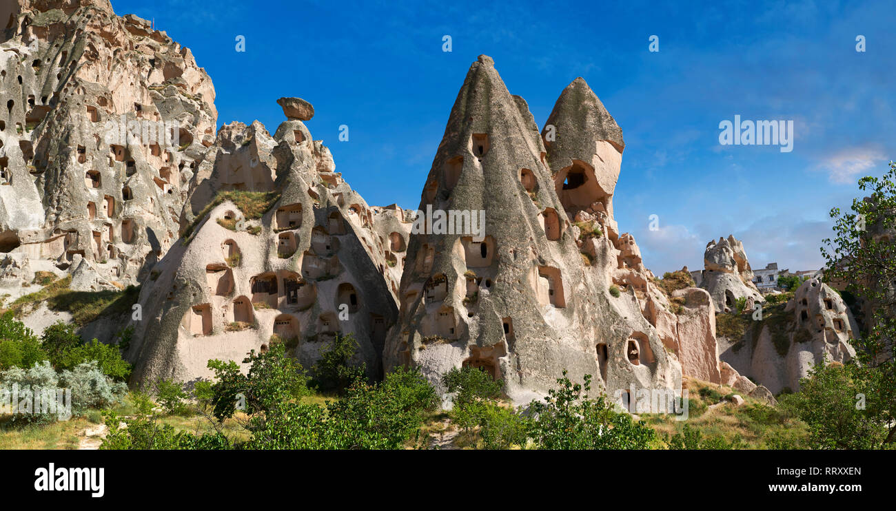 Pictures & images of the fairy chimney rock formations and rock pillars of “Pasaba Valley” near Goreme, Cappadocia, Nevsehir, Turkey Stock Photo