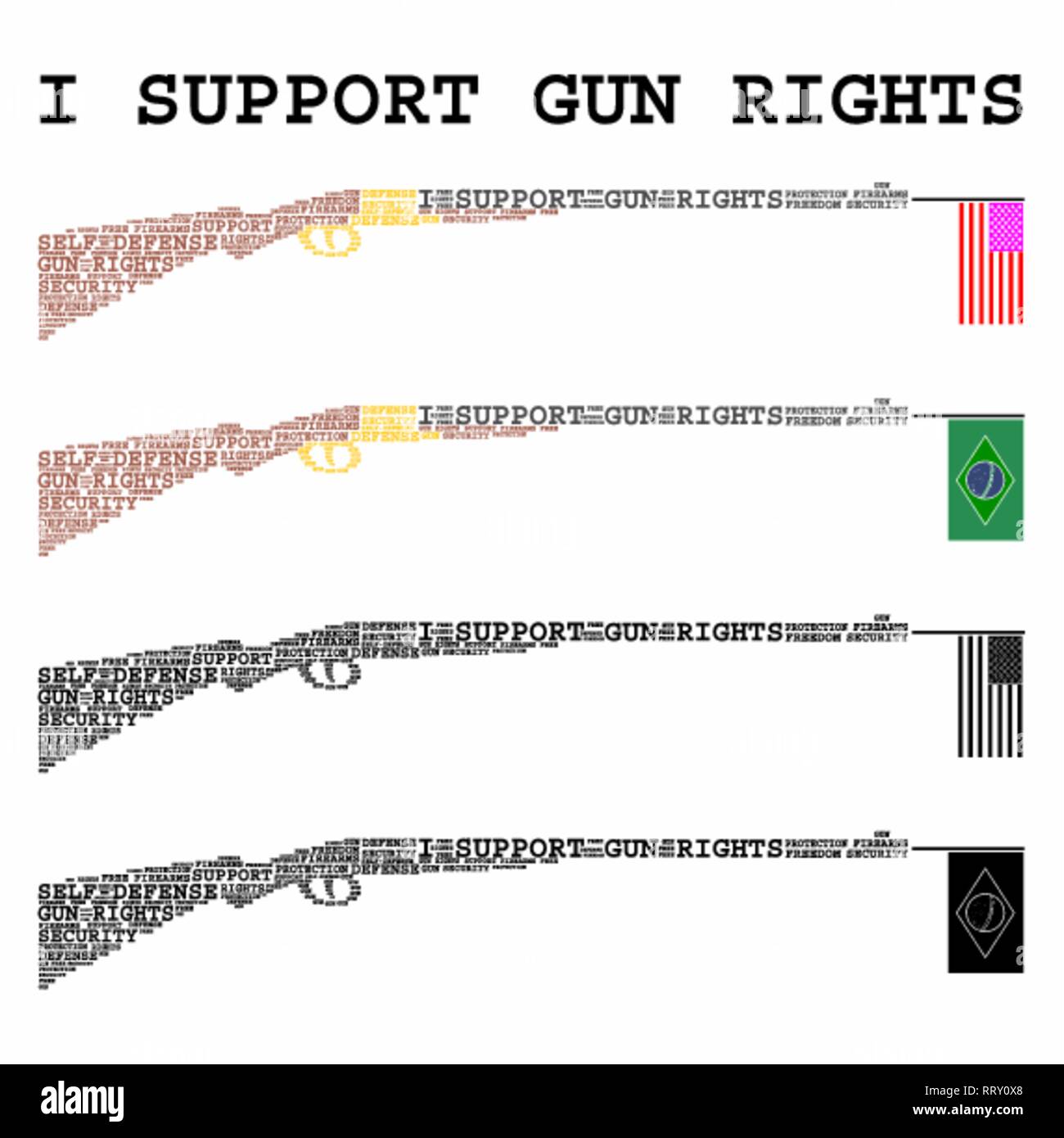 I support gun rights with 12 gauge Stock Vector