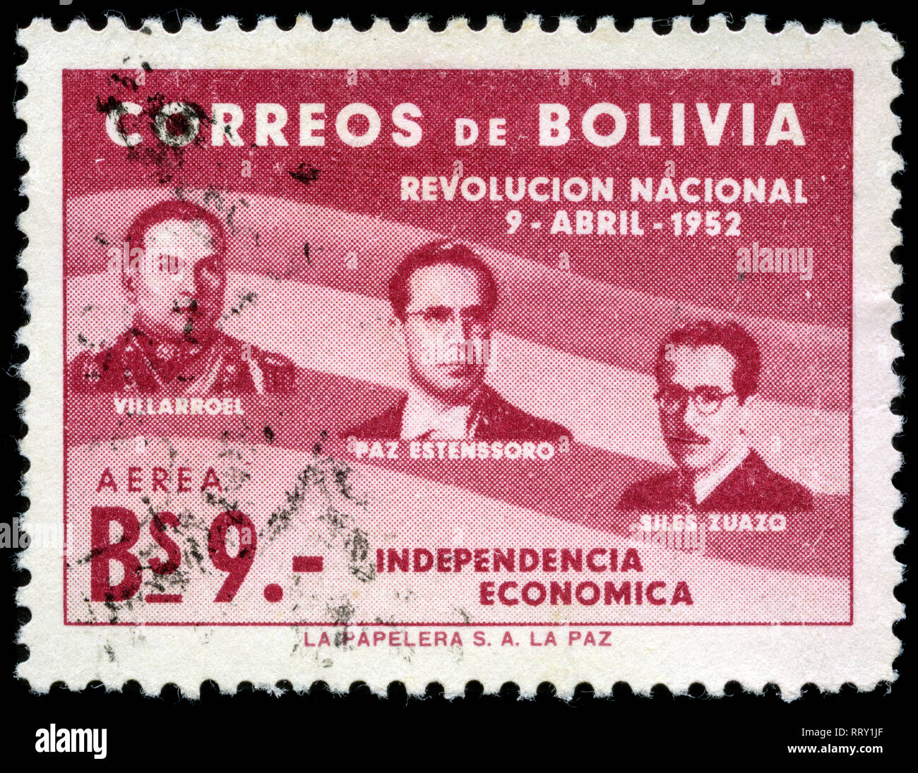 Bolivia Revolution on sale of Apr. 9, 1952, 1st Anniversary stamp