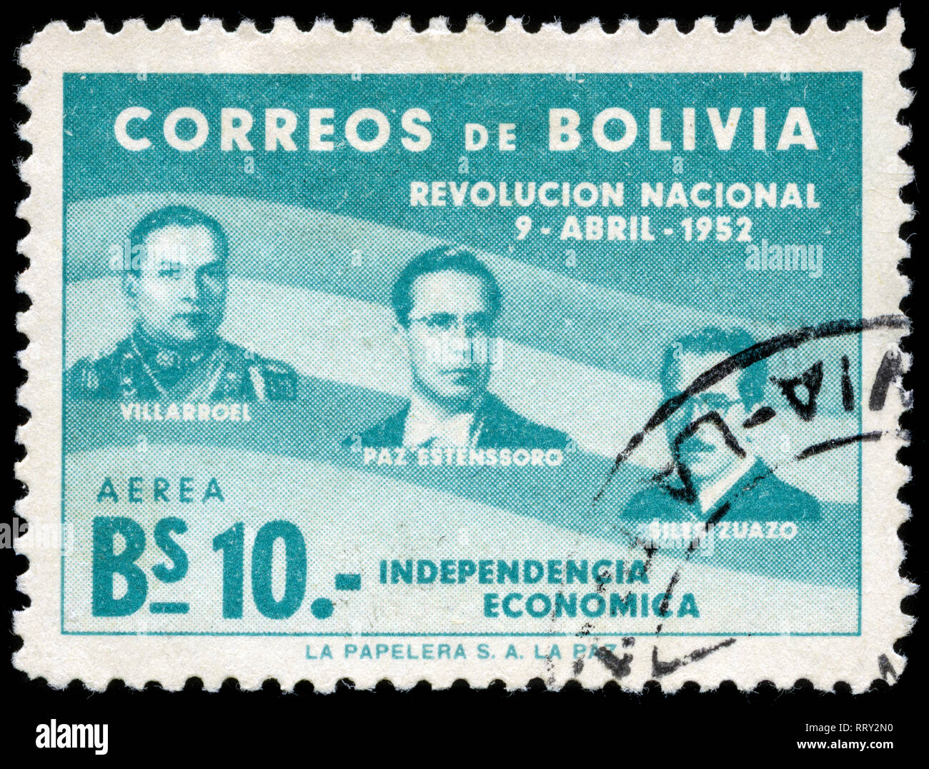 Bolivia Revolution on sale of Apr. 9, 1952, 1st Anniversary stamp