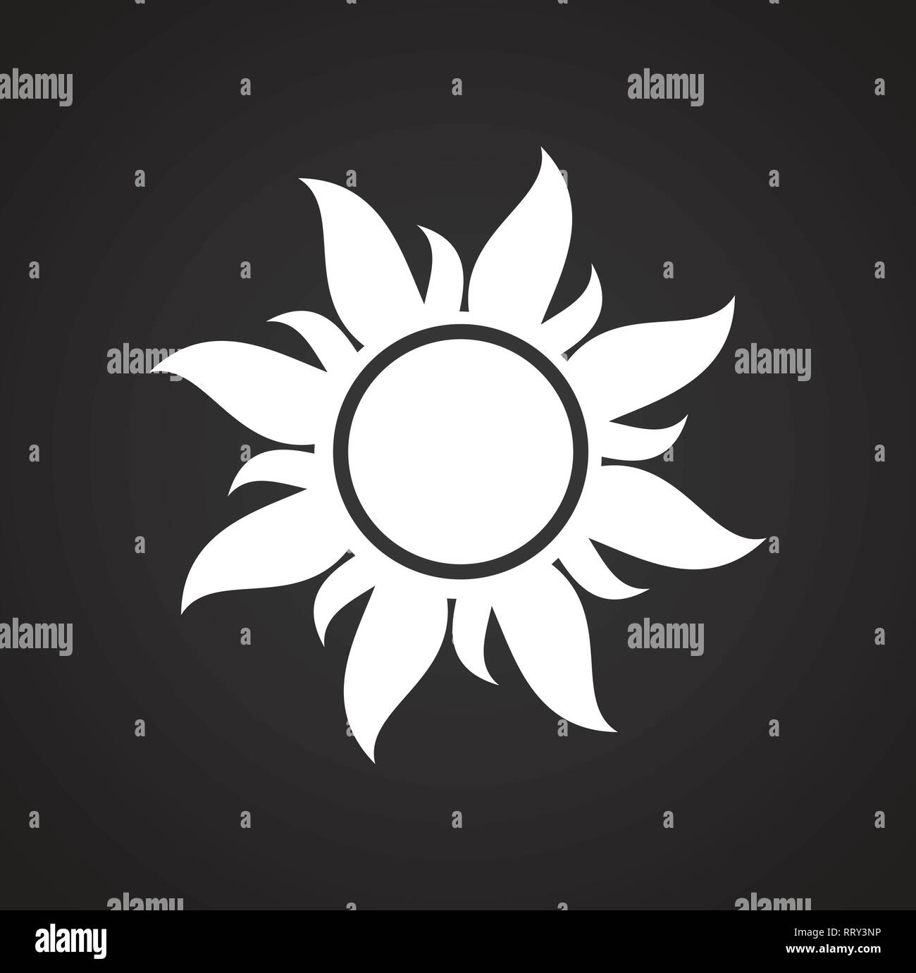 Sun icon on black background for graphic and web design, Modern simple ...