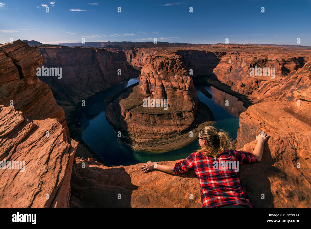 overlooking Horseshoe Bend Stock Photo