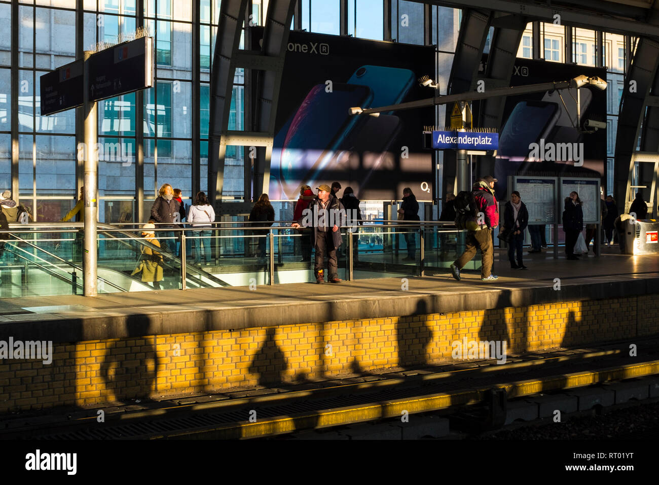 Afternoon shadows, Berlin Alexanderplatz Bahnhof Stock Photo