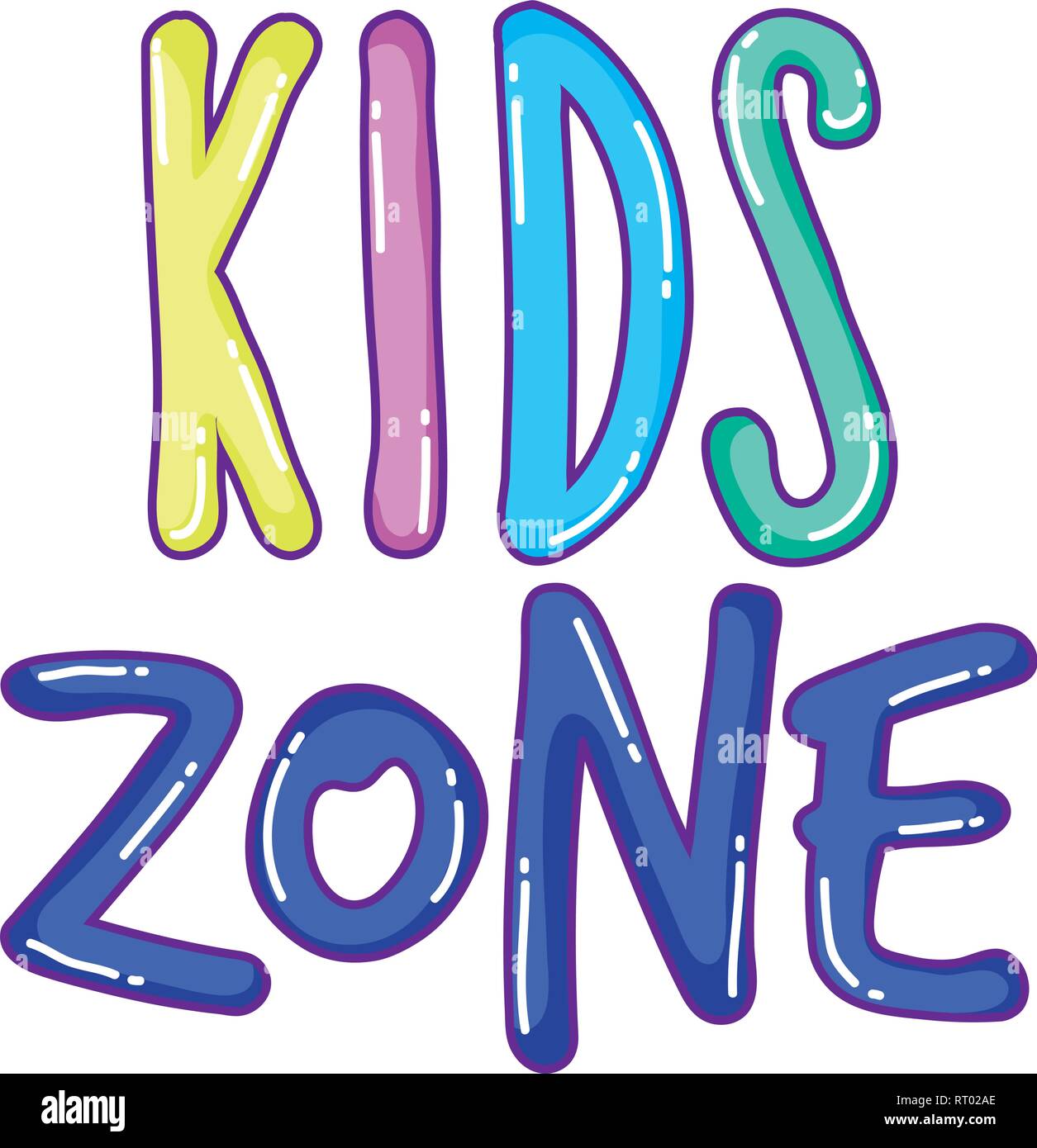 happy kids zone word label Stock Vector Image & Art Alamy