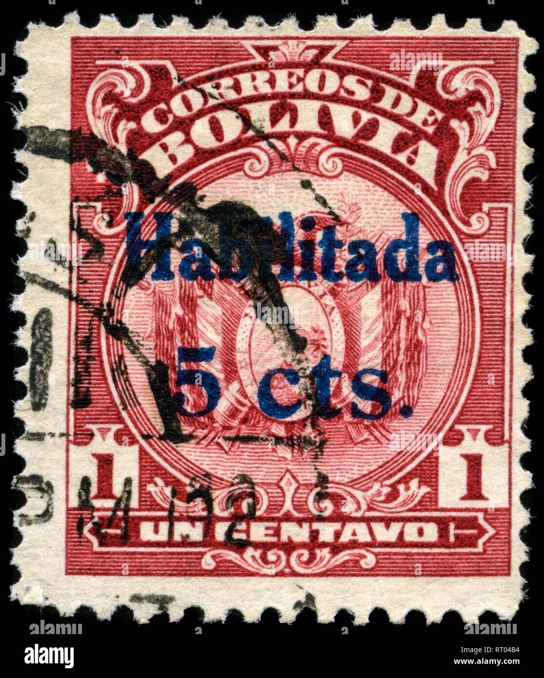 Postage stamp from Bolivia in the Definitive series issued in 1923 Stock Photo
