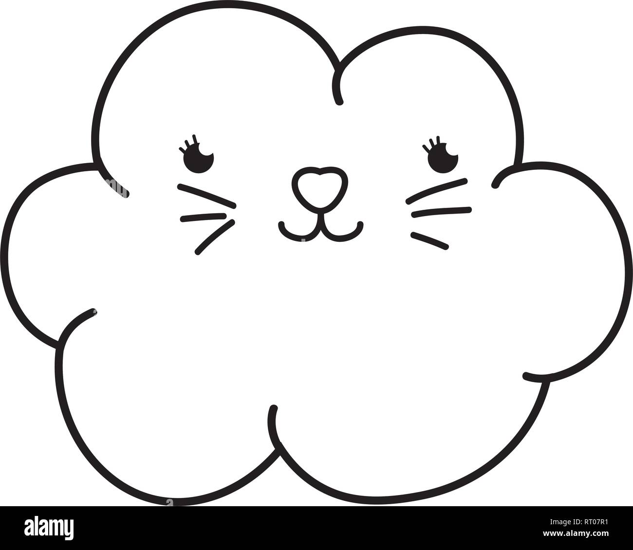 cute cloud kawaii character Stock Vector Image & Art - Alamy