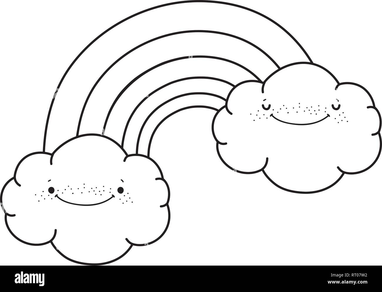 clouds and rainbow kawaii characters Stock Vector Image & Art - Alamy