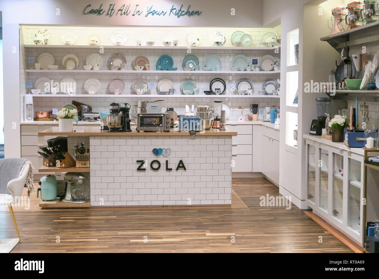 Zola online wedding registry business popup store in New York City