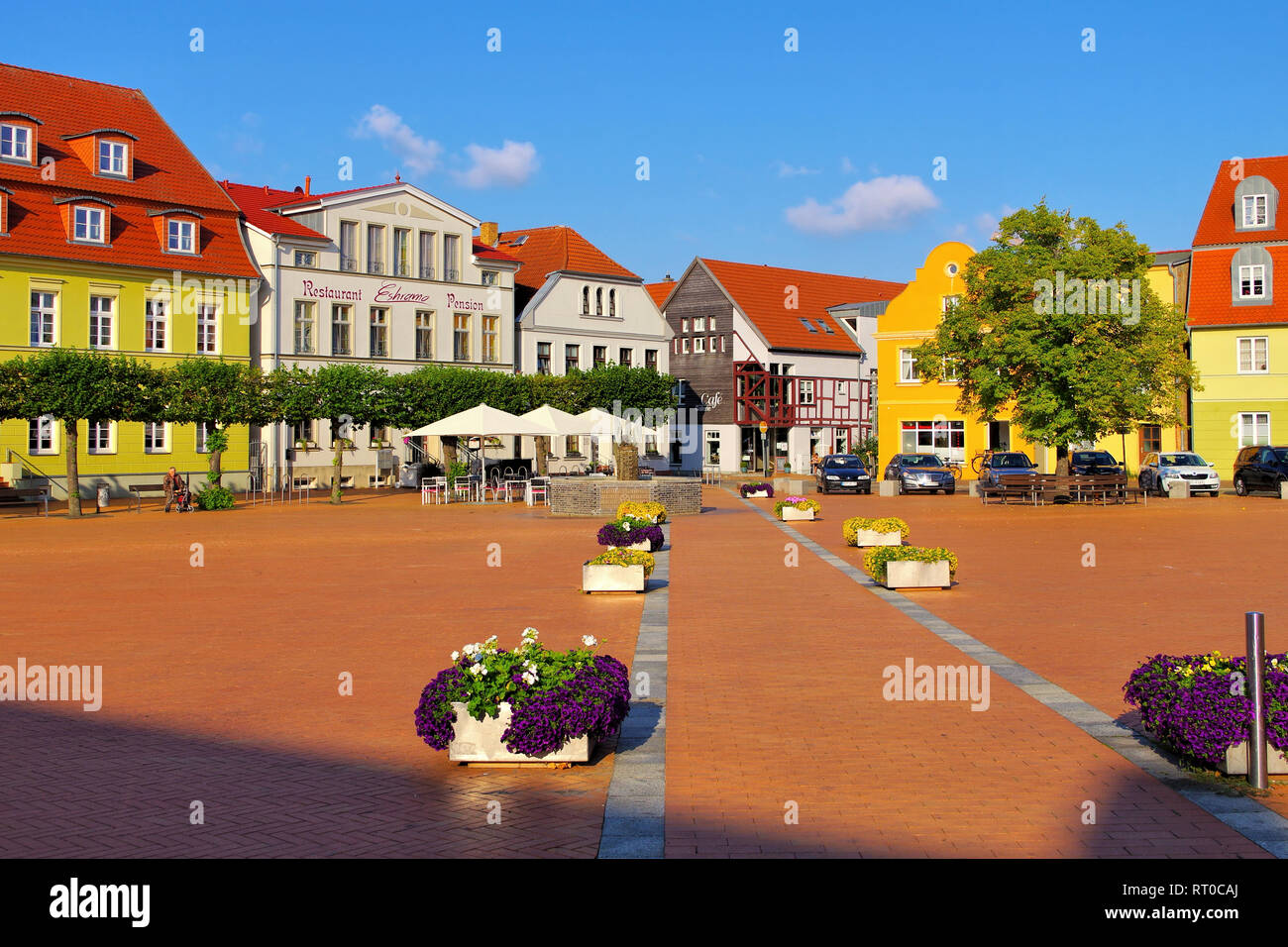 Barth market square, an old town on the Bodden in Germany Stock Photo