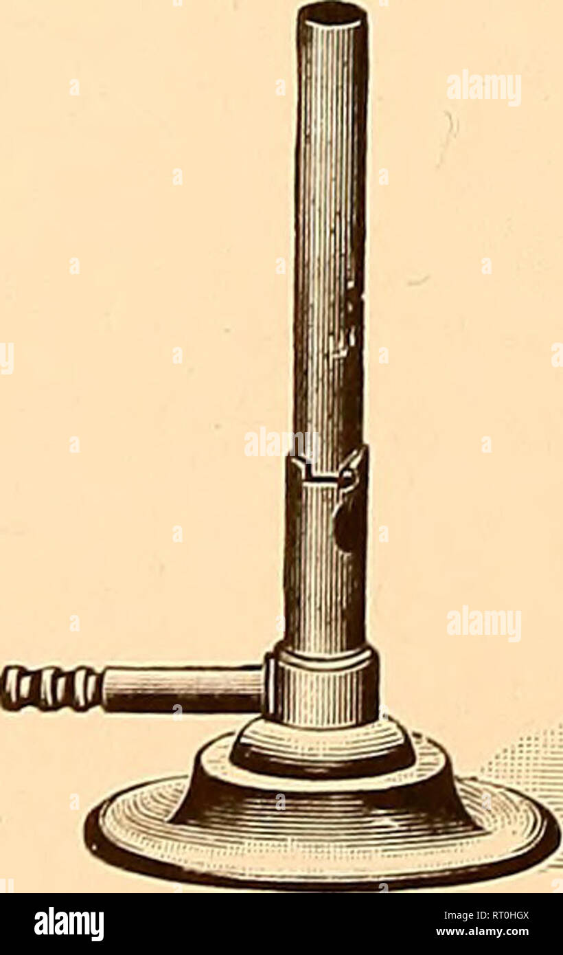 . Bacteriological apparatus : pathological, biochemical. Scientific apparatus and instruments; Bacteriology; Chemical industry. 11290-91-92 11290 Burners—High Temperature, Meker's. The original French burners, designed by Dr. Meker, formerly of the Paris Municipal School of Physics and Applied Chemistry; have nickel grids; only the sizes in general use here listed; other shapes, blast burners, etc., quoted upon request. For Artificial Gas No. A B C D E Height, mm 115 130 155 190 250 Diameter of Flame, mm 16 20 24 30 43 Each 2.25 2.40 3.00 3.20 7.20 For Natural Gas 11291 No. A B C D E Height, m Stock Photo