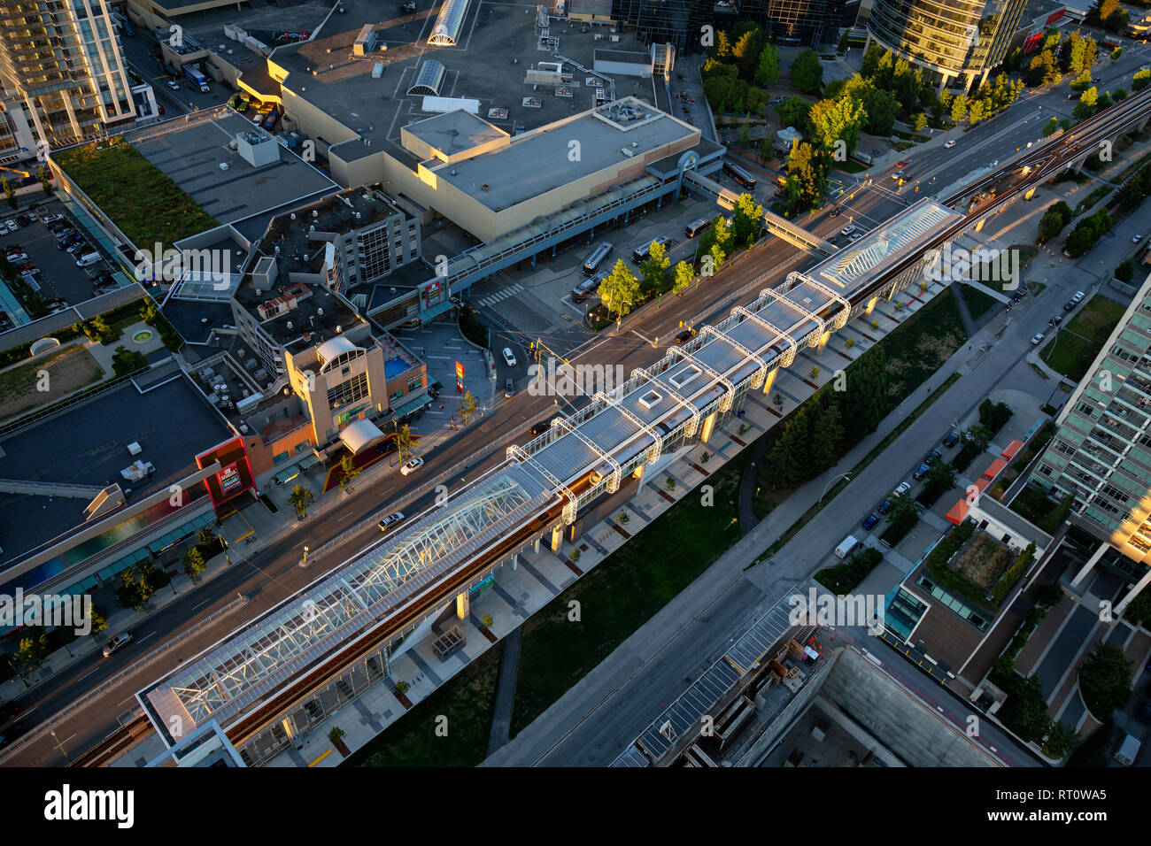 Burnaby, Greater Vancouver, BC, Canada July 12, 2018 Aerial view